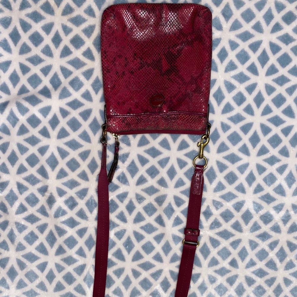 Coach Snake skin crossbody purse magenta colored✨